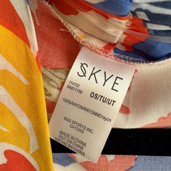 NWT Skye Nelly Kaftan, Blue/Tahiti Print, One Size - Picture 4 of 7